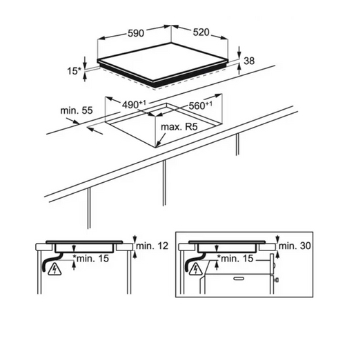 AEG HK624010FB - Black 4 Zone Ceramic Hob