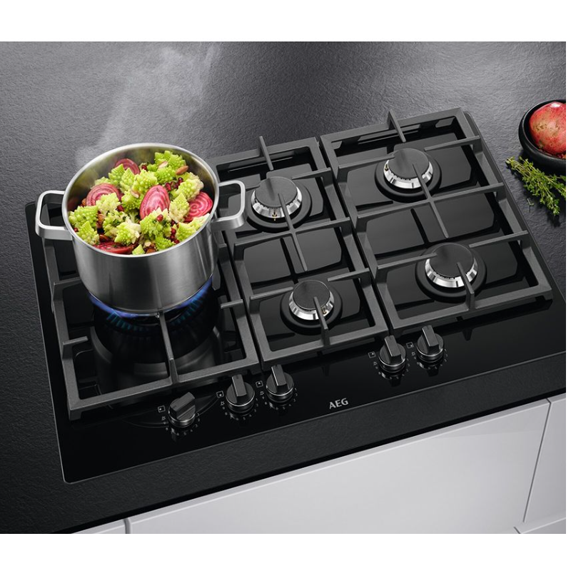 AEG HKB75820NB - Black 5 Zone Gas Hob