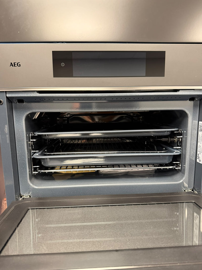 AEG TK9NK821T - Black Single Oven with Microwave - 44L Built-in - Display