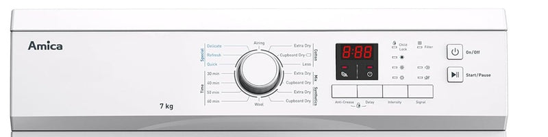 Amica ADV7CLCW - White 7KG Vented Dryer - C energy
