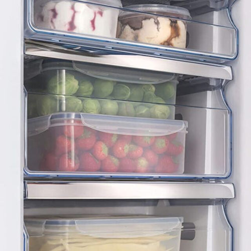 Amica FKR29653R - Red Fridge Freezer - 244L - F Energy