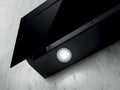 Elica ASC-LED-60-BLK - Black 60cm Angled Hood Extractor - 757 m³/h Capacity - B Energy Rating