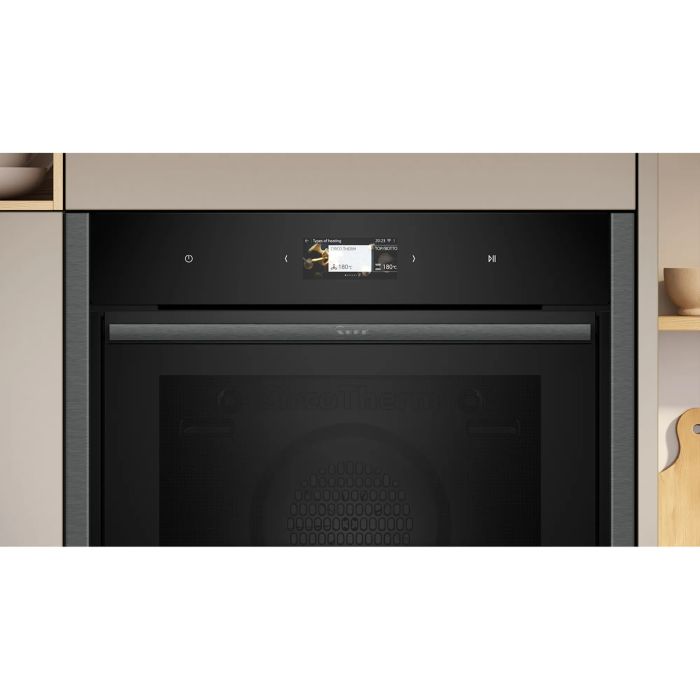 Neff B64CS51G0B N90 - Graphite Built-In Single Oven - 71L Capacity - Slide & Hide Door - A+ Energy Rating