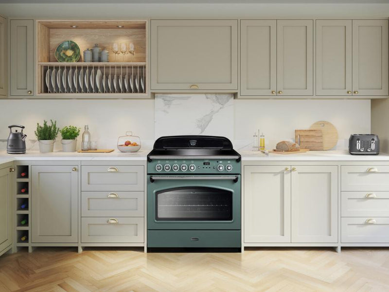 Rangemaster Classic FX 90 CLAS90FXEIMG/C - Mineral Green Range Cooker - Induction Hob - 5 Zones - A Energy