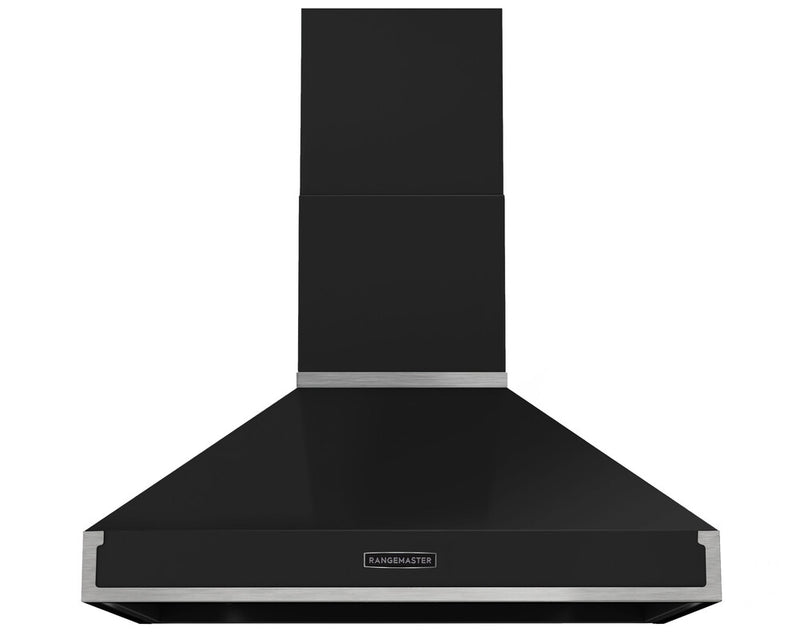 Rangemaster RPREHD90PCBL/CM1 90cm Prestige Cooker Hood - Charcoal Black with Chrome Trim