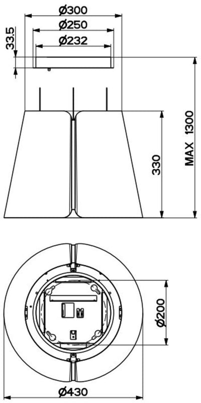 Faber BEAT - Black 45cm Island Hood - A Rated
