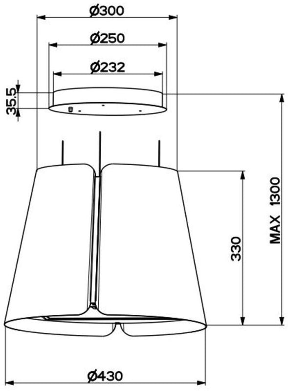 Faber BEAT - Black 45cm Island Hood - A Rated