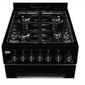 Beko KA52NEK - Black 4 Zone Gas Cooker - Manual cleaning - A energy