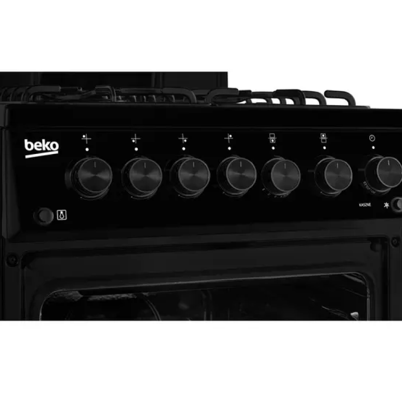 Beko KA52NEK - Black 4 Zone Gas Cooker - Manual cleaning - A energy