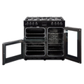 Belling COOKCENTRE 444444071  90DFT BLK - Black 5 Zone Dual Fuel Cooker - A energy