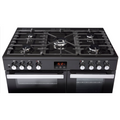 Belling COOKCENTRE 90DFT BLK - Black 5 Zone Dual Fuel Cooker - A energy