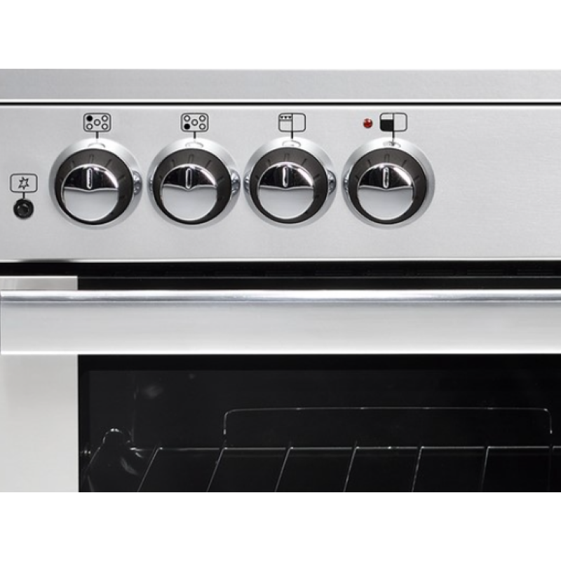 Belling COOKCENTRE 90DFT PROF Sta - Stainless steel 5 Zone Dual Fuel Cooker - A energy