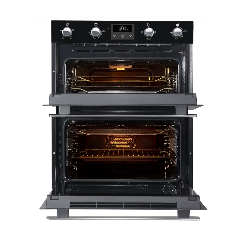 Belling BI702FPCT Blk 444444784 - Black Built under Electric Double Oven - A energy