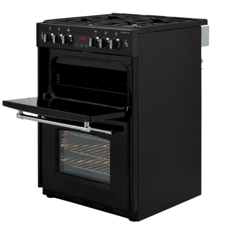 Belling FARMHOUSE 60G Blk 4444447 - Black 4 Zone Gas Cooker - A energy