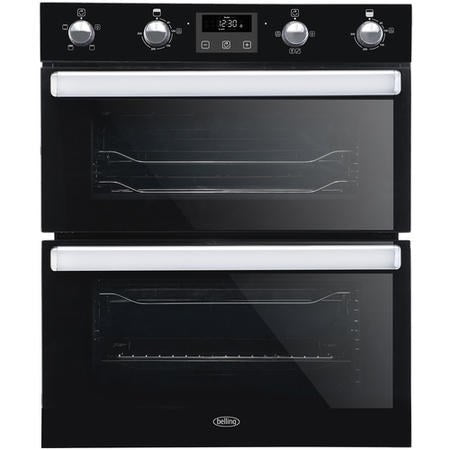 Belling BI702FPCT Blk 444444784 - Black Built under Electric Double Oven - A energy