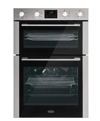 Belling BI903MFC STA 444411402 - Stainless steel Built in Electric Double Oven - Catalytic cleaning - A energy - Display