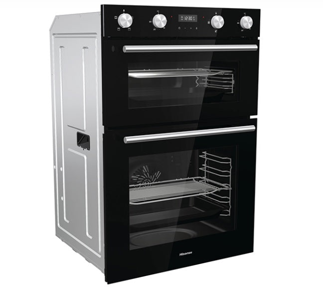 Hisense BID95211BGUK - Black Electric Double Oven - 72L & 38L Capacity - A Energy Rating - Display
