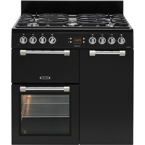 Leisure CK90F232K - Black 90cm Dual Fuel Range Cooker - 5 Burner Gas Hob - A energy