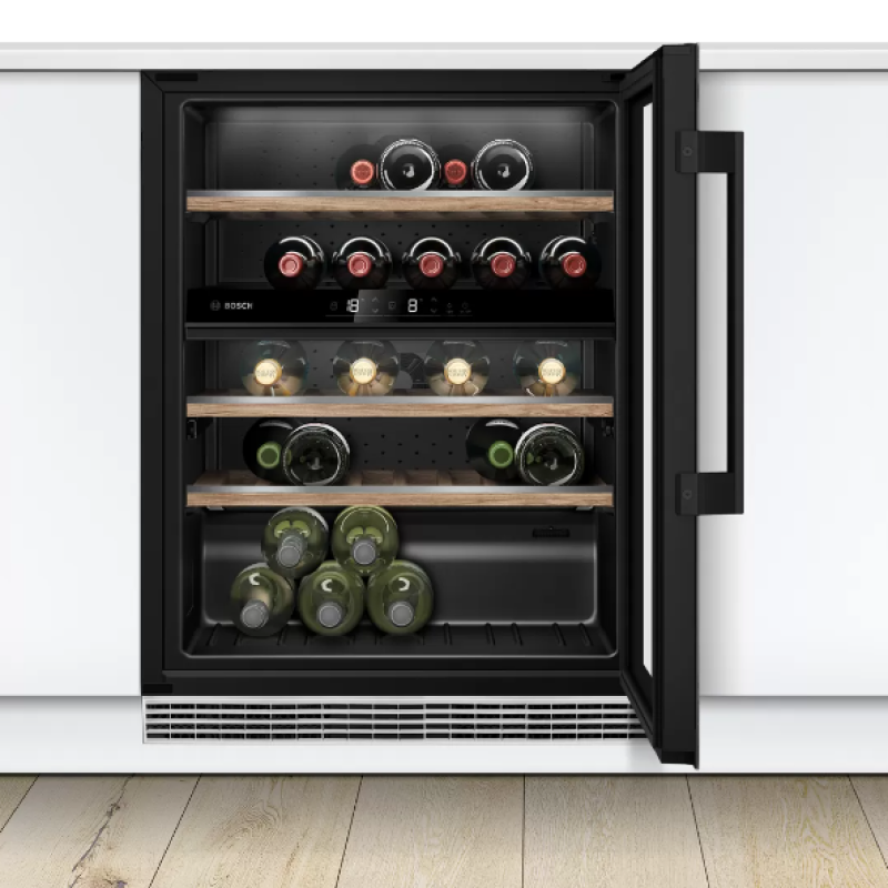 Bosch KUW21AHG0G - Black 44 Bottle Capacity Wine Cooler - G energy