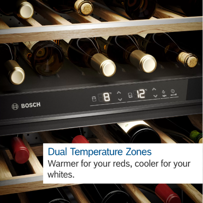 Bosch KUW21AHG0G - Black 44 Bottle Capacity Wine Cooler - G energy