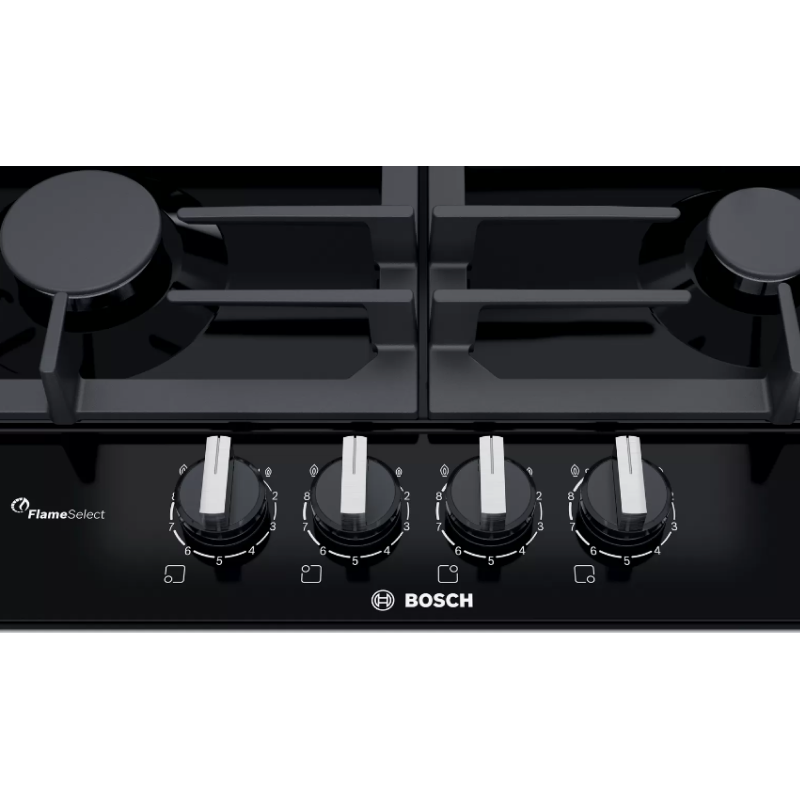 Bosch PCP6A6B90 - Black 4 Zone Gas Hob