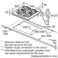 Bosch PNP6B6B90 - Black 4 Zone Gas Hob