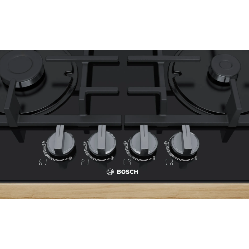 Bosch PNP6B6B90 - Black 4 Zone Gas Hob