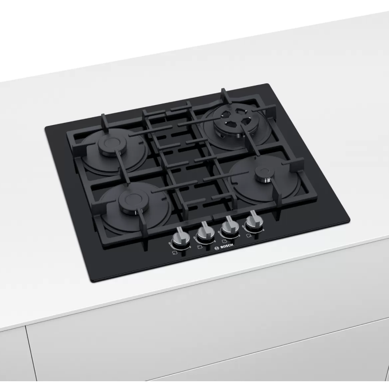 Bosch PNP6B6B90 - Black 4 Zone Gas Hob