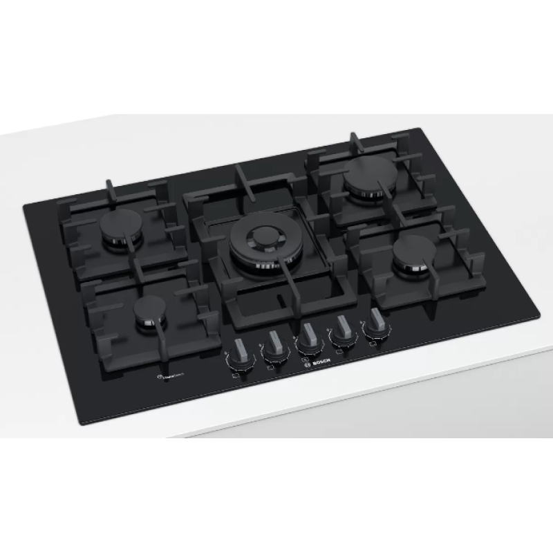 Bosch PPQ7A6B90 - Black 5 Zone Gas Hob