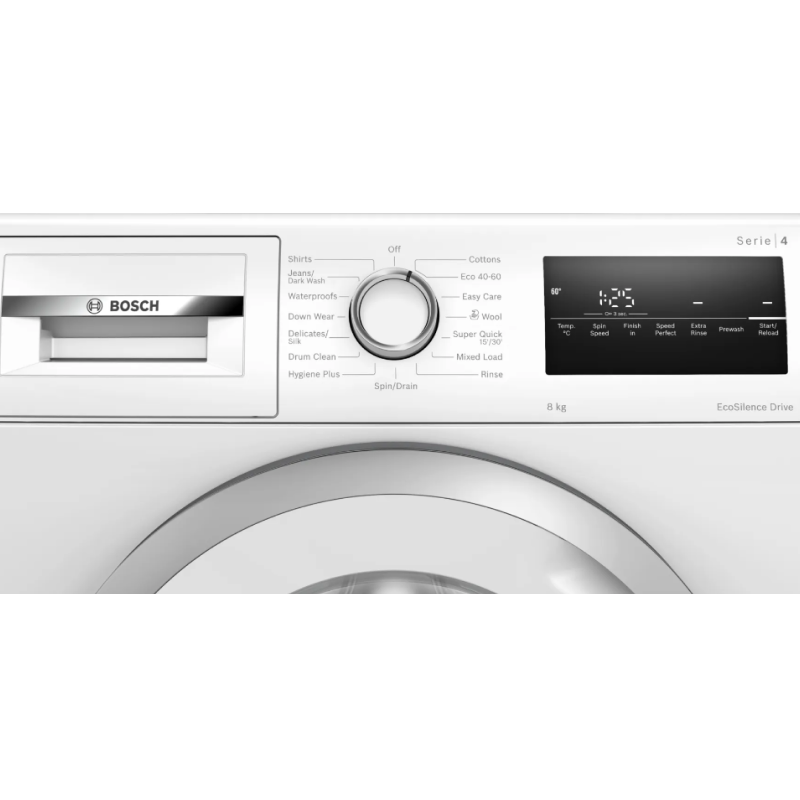 Bosch Series 4 WAN28282GB - White Freestanding 8KG Washing Machine - 1400 RPM - C energy - Display
