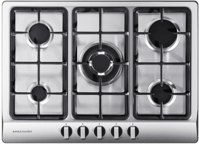 Rangemaster RMB70HPNGSS 70cm 5 Gas Burner Gas Hob - Stainless Steel