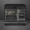 Smeg C92IPN2 - Black 90cm Dual Cavity Range Cooker - Induction - Pyrolytic Self-Cleaning - A Energy