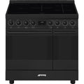 Smeg C92IPN2 - Black 90cm Dual Cavity Range Cooker - Induction - Pyrolytic Self-Cleaning - A Energy