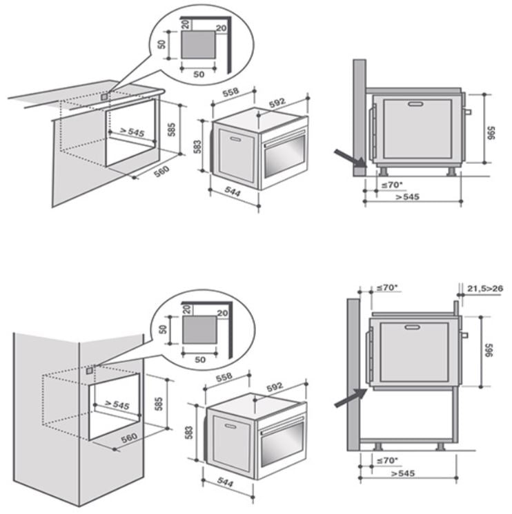 De Dietrich DOP7200BM - Stainless steel Built in Electric Single Oven - A+ energy