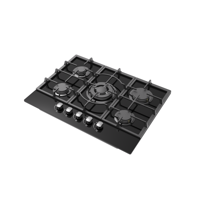 Cata UBGOG701BK - Black 5 Zone Gas Hob