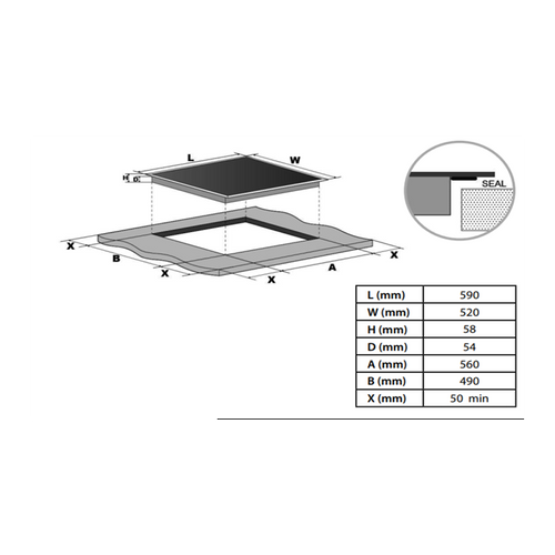 Cata UBIND60MS - Black 4 Zone Induction Hob - 60cm