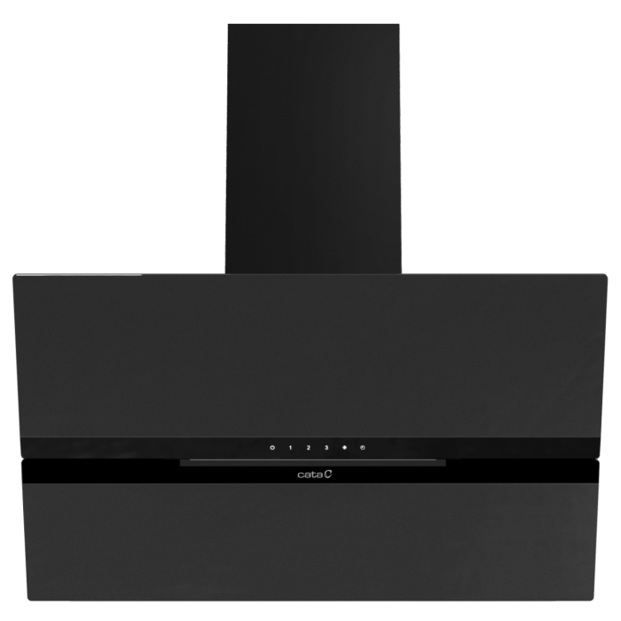 Cata CATAGM90MB - Black 90cm Glass Hood - Auto-Open Angled Design - A++ Energy