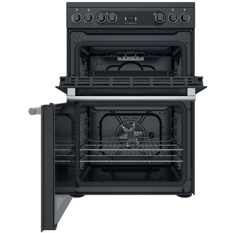 Hotpoint CD67V9H2CA/UK - Grey 4 Zone Electric Cooker - Catalytic cleaning - A/A energy - Display