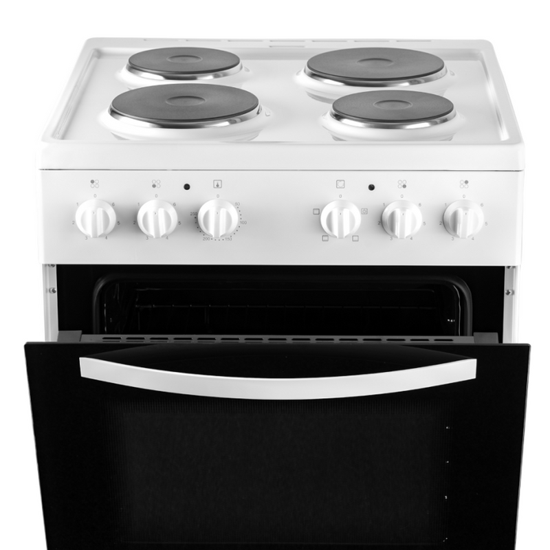 Sia ESXB60W - White Freestanding Electric Cooker With 4 Zone Plate Hob - A Energy