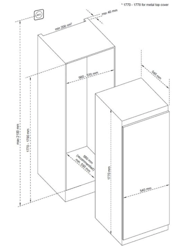 CDA CRI621 - White Integrated Fridge - F energy