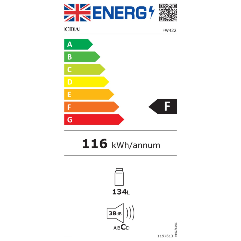 CDA FW422 - White Larder Fridge - F energy