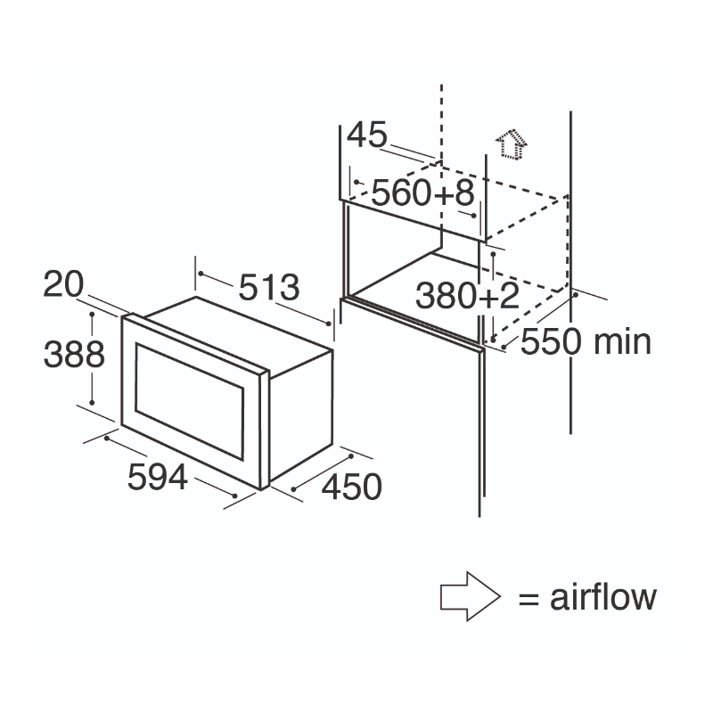 CDA VM452SS - Stainless steel Built in Microwave