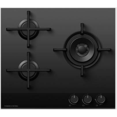 FisherPaykel CG603DNGGB4 - Black 3 Zone Gas Hob