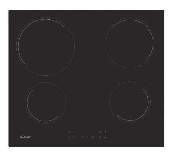 Candy CH64CCB/4U - Black Glass 4 Zone Ceramic Hob - Touch Control - 60cm