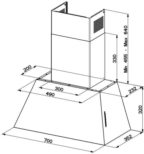 Faber CHLOE-EV8P-OC-A70 - Old Copper 70cm Chimney Hood - A Rated
