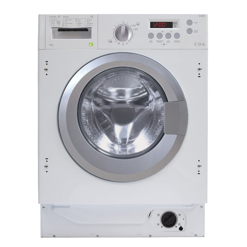 CDA CI381 - White Integrated 8KG Washing Machine - 1400 RPM - B energy