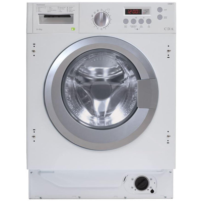 CDA CI981 - White Integrated 8KG/6KG Washer Dryer - 1400 RPM - B/E energy