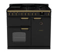 Rangemaster CLDL100DFPCBL/AB1 - Black Classic Deluxe 100cm Range Cooker - Dual Fuel - A Energy Rating