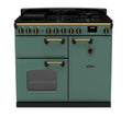 Rangemaster CLDL100DFPMGR/AB1 - Mineral Green Classic Deluxe 100cm Range Cooker - Dual Fuel - A Energy