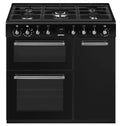 Smeg CX93GMBL - Black Dual Fuel Cooker - A energy